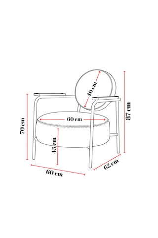 Venüs Berjer - Soft Kumaş - Modern Tekli Koltuk - Kiremit