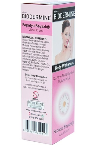 Biodermine Minera Papatya Beyazlığı Vücut Beyalatıcı Kremi 75 ML
