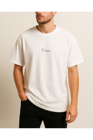Hugo Boss Vincent Baskılı T-shirt Beyaz