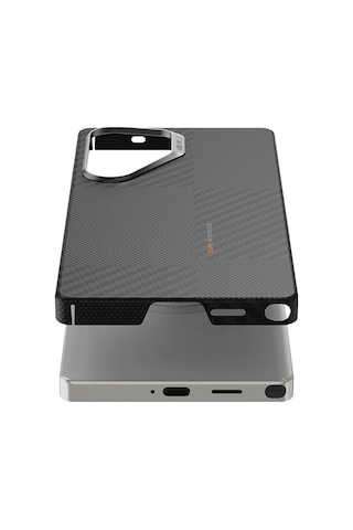 Galaxy S25 Ultra Kılıf Magsafe Uyumlu 600d Raptic Aramid Fiber Croxx Mondrian Serisi Kapak Siyah