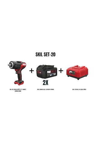 Skil Set-20 Skil XP 3285CA Akülü 1/2" Darbeli Somun Sıkma + 2x Skil 3104AA 4AH Li Batarya Promo + Skil 3122AA 2.4A Şarj Cihazı