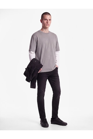 Koton Normal Bel Pamuklu Cepli Skinny Fit Jean Pantolon - Michael Jean Siyah 7wam40313nd