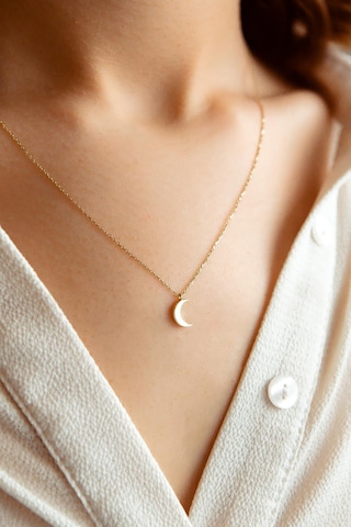 Semizkuyumculuk Ay Figürlü Altın Kolye