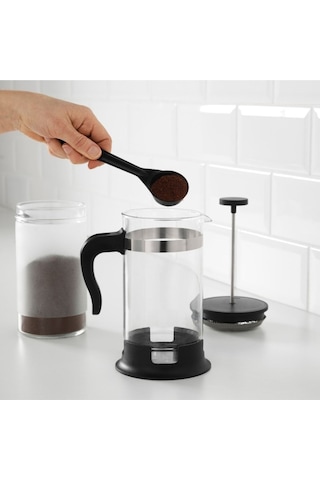 Çay Kahve Demleme, French Press, Bitki Çayı Demleme 1lt Siyah - Şeffaf