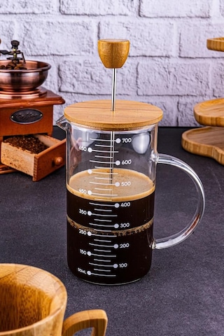 Kapris Leonardo Isıya Dayanıklı French Press 700 Ml B5570 Ahşap - Şeffaf