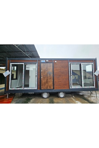 Tiny House Plakalı Ruhsatlı O2 Belgeli Ahşap Desen Fugalı Betopan Kaplama 18m2 Fabrikadan