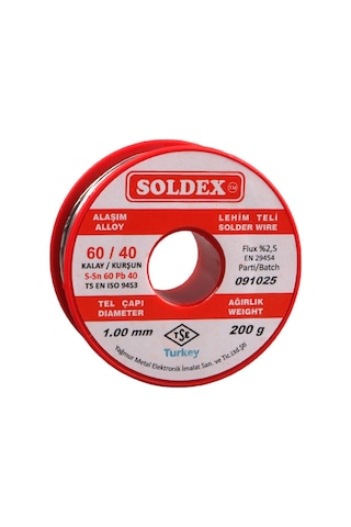 Soldex 1.00mm Kalın 200 Gram Kalın Lehim Teli Sn60 Pb40