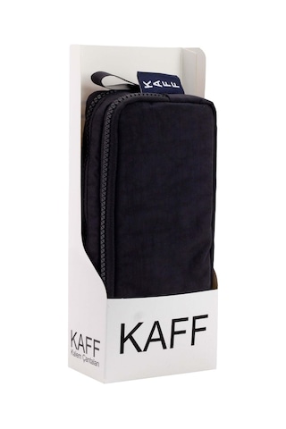 01105 Krinkıl Kumaş Yıkanabilir Çift Bölmeli Gözlü Kalemlik Kalem Kutusu - Siyah