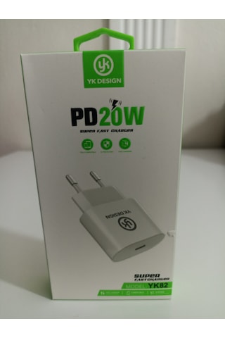 Yk Design Yk82 Pd20w Süper Hızlı Şarj Başlığı Beyaz-Sadece Adaptör
