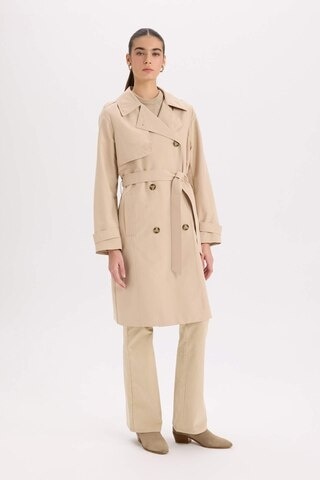 Defacto Su İtici Mevsimlik Trençkot Kruvaze Yaka Düğmeli Cepli Kemerli Apoletli A0593ax25spbn425 Kahve