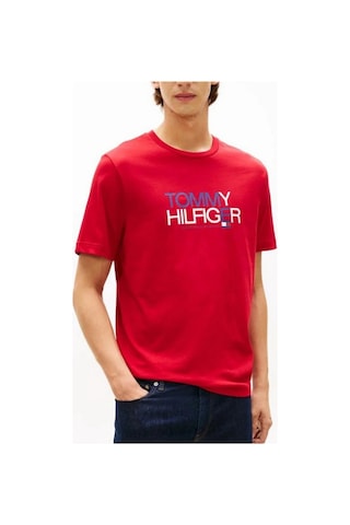 Tommy Hilfiger Mw0mw42369 Brand Love Big Text Erkek Tişört Kırmızı