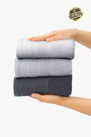 Softure 3 Lü El Yüz Havlusu Günlük Kullanım 50x90 Cm Yumuşak, Dayanıklı Bej Tonlar Gri Tonlar