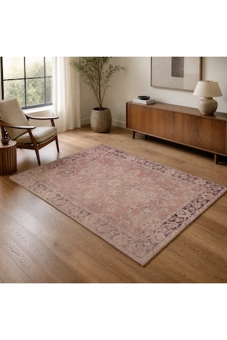 Kartela Halı Lino Halı Jüt Taban Dokuma Halı Gül Kurusu - 100 X 150 Cm
