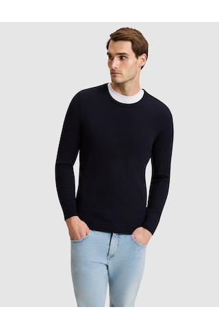 Pierre Cardin Lacivert Slim Fit Bisiklet Yaka Basic Triko Kazak 50331501-vr033