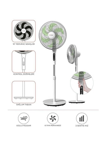 Torima SF-05 Ayaklı 50 W 6 Pervaneli 16'' Kumandalı Diğital Ekranlı Vantilatör