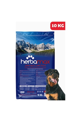 Herbamax Kuzu Etli ve Pirinçli Yetişkin Köpek Maması 10 KG