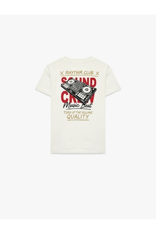Koton Baskılı Ekru Erkek Çocuk T-shirt 6skb10420tk Ekru