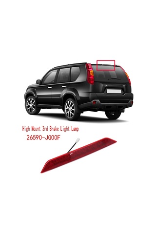 Sointeresting Nissan X-trail T31 2008-2013 Led Arka Fren Lambası İçin Kırmızı Yüksek Montajlı 3. Fren Lambası Lambası 26590-jg00f
