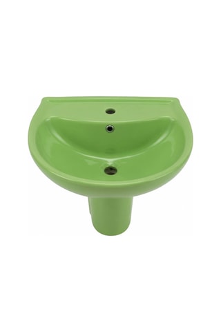 Ece Banyo - Riga Fıstık Yeşili Yarım Ayaklı Lavabo 53 Cm Yarım Ayak Dahil - 3801-ytk
