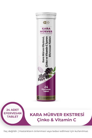 Orfarma Kara Mürver Eki 24 Efervesan Tablet