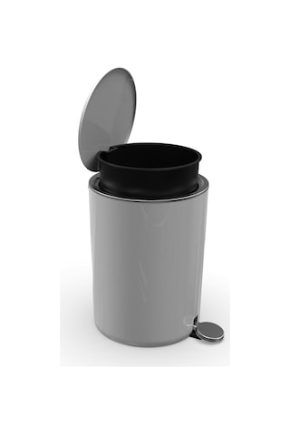 Primanova Lenox Pedallı Çöp Kovası Gri 5 Lt Gri