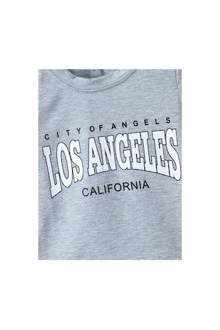 Ss Sinser Los Angeles Baskılı Şortlu Alt Üst Alt - Üst Çocuk Takım Renk:grey