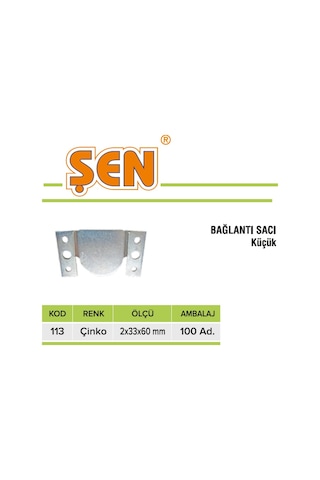 Bağlantı Sacı Çeşitleri Çinko 114 Orta