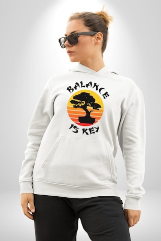 Karete Çocuk Bonsai Kadın Erkek Beyaz Kapüşonlu Sweatshirt Hoodie Beyaz