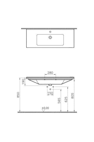 VitrA S50 Etajerli Lavabo 120 CM Beyaz 5480B003-0001