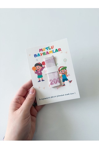 20 Adet Bayram Tebrik Kartı - Bayram Harçlık Kartı - Kurban Bayramı - Ramazan Bayramı Model 1