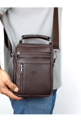 Erkek Kahverengi Omuz Askılı Çok Bölmeli El Ve Omuz Çantası Kahverengi
