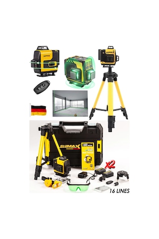 Stilmax Stlr926 Kumandalı Hassas 16 Köşe Yeşil Çizgi Lazer Tripot