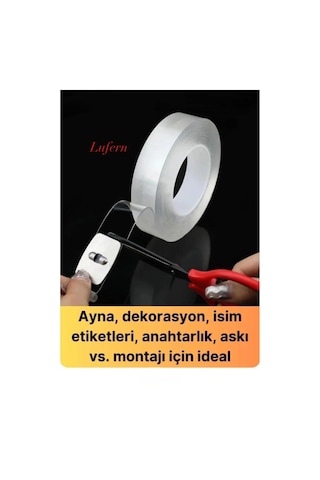 Dayanıklı Çift Taraflı İz Bırakmaz Şeffaf Çok Amaçlı Tamir Silikon Bant Güçlü Montaj 18mm X 2mt Diğer