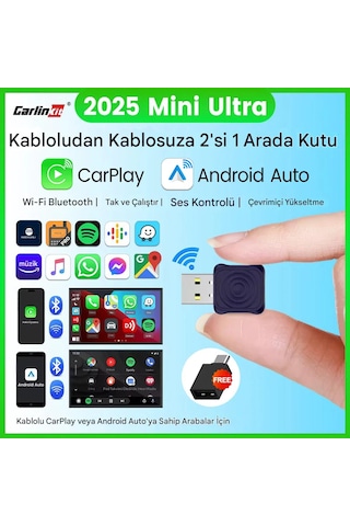 Carlinkit Mini Ultra 5.0 Kablosuz Carplay & Android Auto Adaptörü