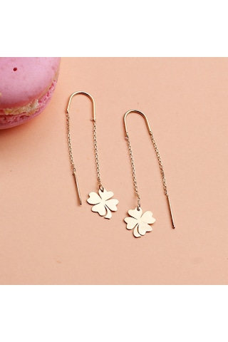 Glorria Altın Yonca Küpe N11.11226
