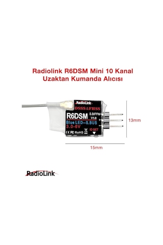 Radiolink R6dsm Mini 10 Kanal Uzaktan Kumanda Alıcısı Receiver W/ppm&s-bus At9&at9s&at10&at10ıı İle Uyumludur