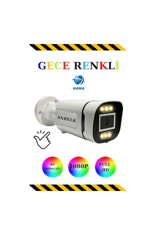 Snrelk Gece Renkli 6x Led Warm Lıght Geniş Açı Güvenlik Kamerası