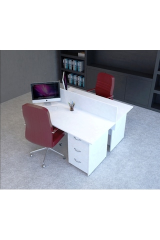 Burovena Vena Nil Workstation Ikili Çalışma Masa 158Cm X 140Cm X 115H