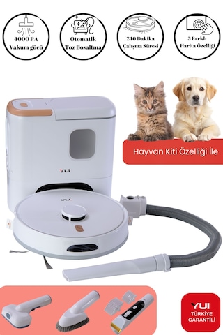 Yui RS16 Pro Max Pet Kit Özellikli Akıllı Robot Vacuum & Mop Süpürge