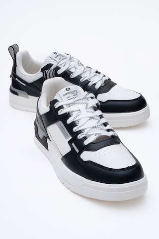 Hammer Jack Erkek Kalın Taban Bağcıklı Sneaker Gerçek Deri Hj 25205m Beyaz/siyah