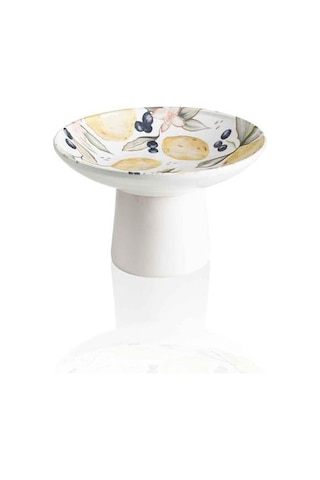 The Mia Limoncello Ayaklı Servis Tabağı 20 Cm Lmn018 Beyaz