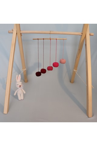 Montessori Gobbi Mobil Doğal 5li Renk Tonlu Dönence Bebek Oyuncağ