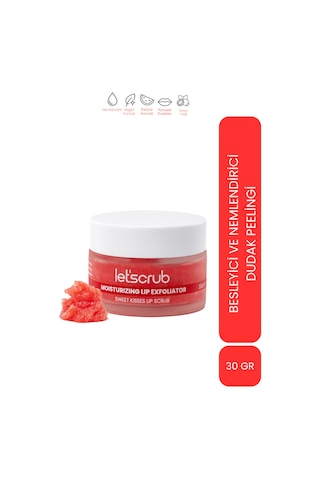 Nemlendirici Dudak Peelingi Sweet Kisses Lip Scrub Karpuz Aromalı Şeker Partiküllü Shea Yağlı 30 Gr