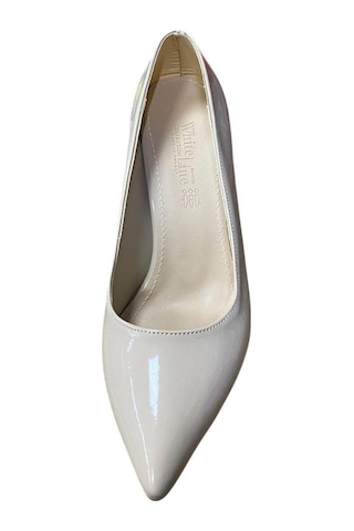 White Line Kadın Kadeh Topuklu Rugan Stiletto Beyaz Kırışık Rugan - 724190320 Beyaz Kırışık Rugan
