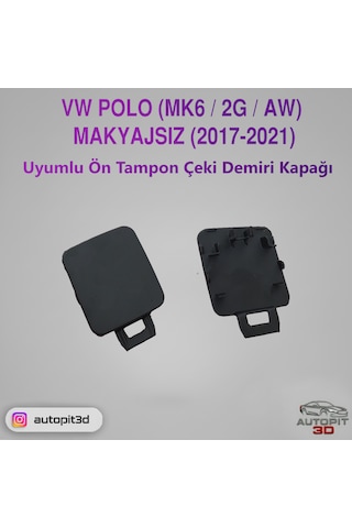 Vw Polo Mk6 / 2g / Aw Makyajsız 2017-2021 Ön Tampon Çeki Demiri Kapağı