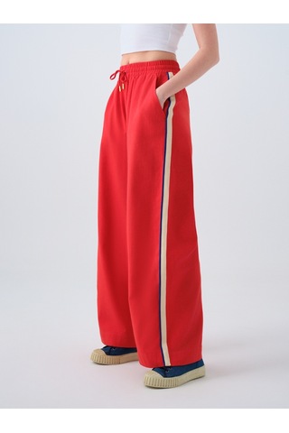 Straight Fit Kadın Pantolon Kırmızı