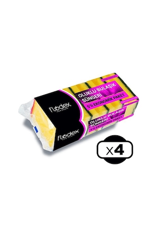 Flodex Oluklu Bulaşık Süngeri 4 x 5'li