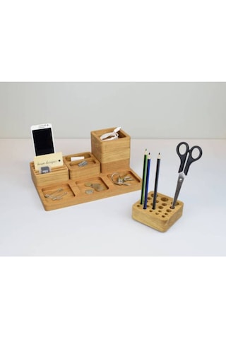 Kendi Düzenini Yarat - 6 Parça Modüler Ahşap Masaüstü Seti