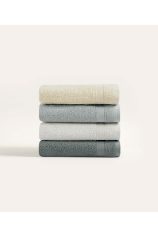 Koza Home Likya %100 Pamuk Bordür 4lü Yüz Çeyiz Havlu Seti 1002a Çok Renkli