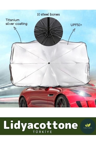 Araç İçi Ön Cam Şemsiye Güneşlik Premium Seri Gölgelik Titanyum Gümüş Kaplama Uv Geçirmez Dayanıklı